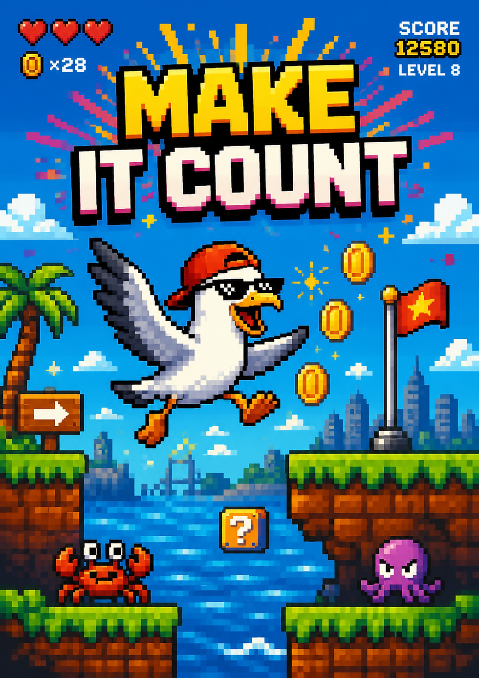 Birthday Card - Make It Count - Singing Seagulls