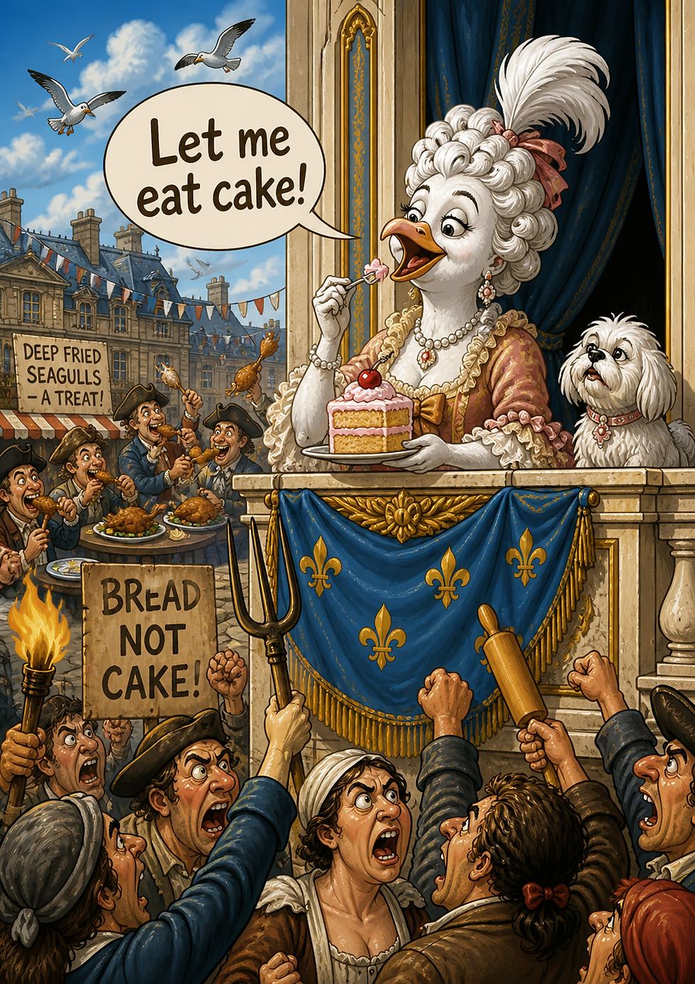 Birthday Card - Let Me Eat Cake - Singing Seagulls