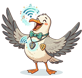 Chip the Singing Seagulls mascot clear