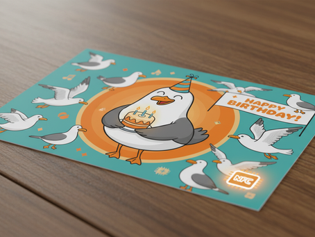 Singing Seagulls birthday cards