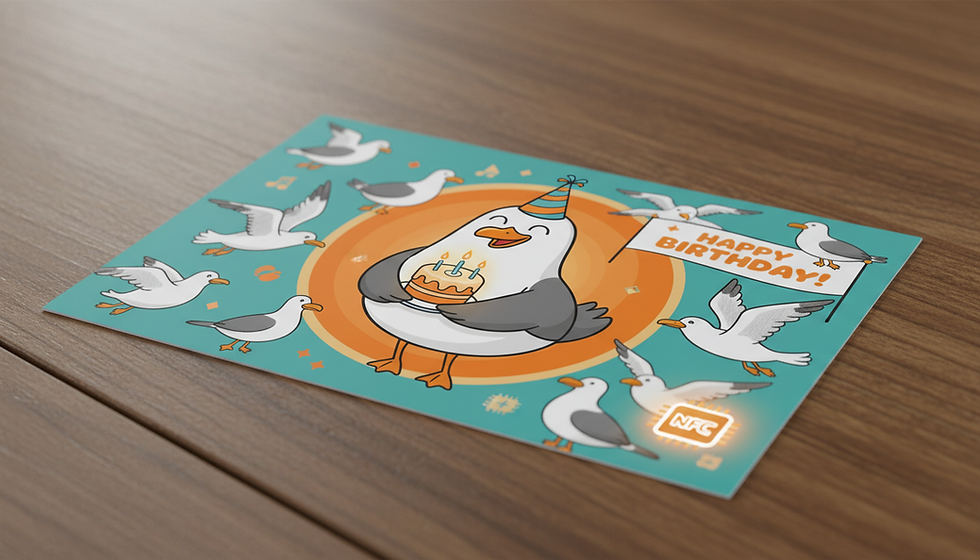 Singing Seagulls birthday cards