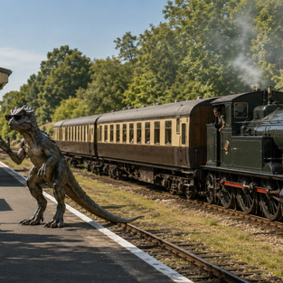 Havenstreet Basilisk Warns Steam Railway Visitors Not to Stare Directly at the Sun