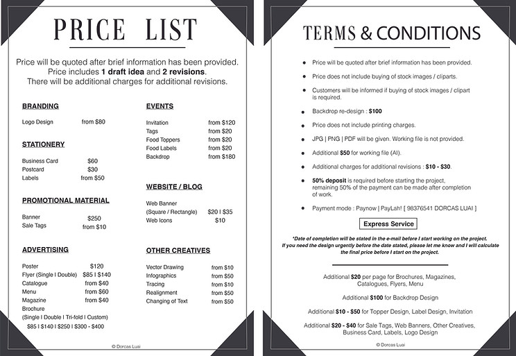 Price List