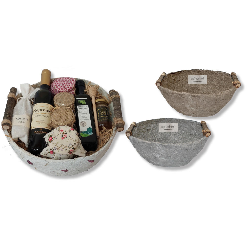 מתנה חברתית לראש השנה בקערת עיסת נייר