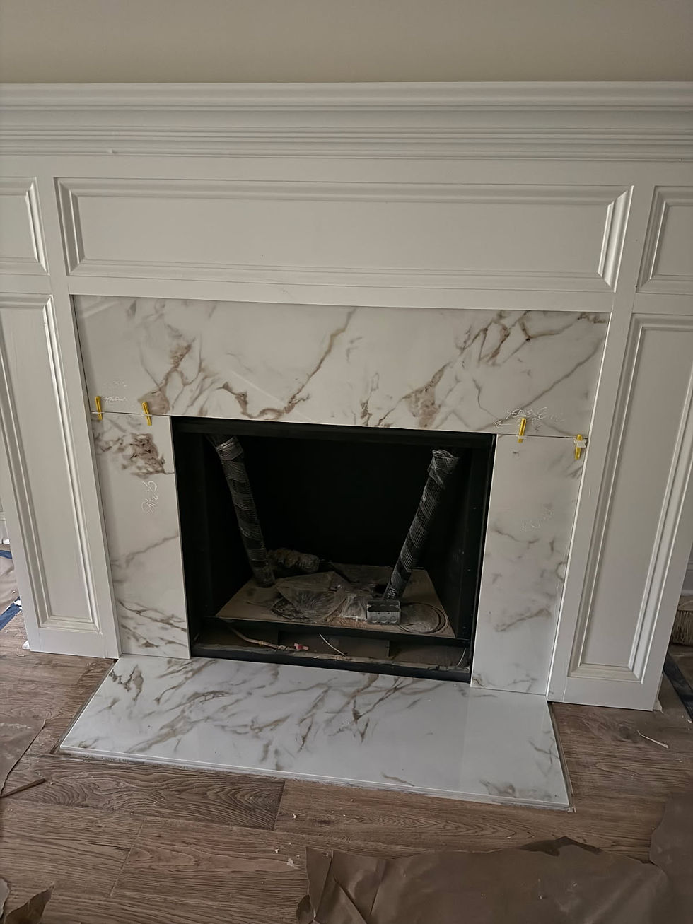 In progress before grout