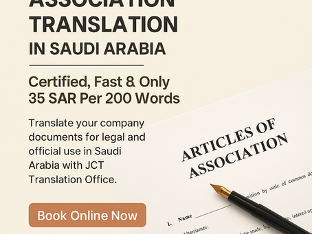 Articles of Association Translation Saudi Arabia 