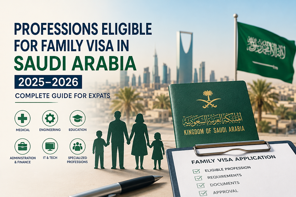 Eligible Professions for Family Visa in Saudi Arabia 2026