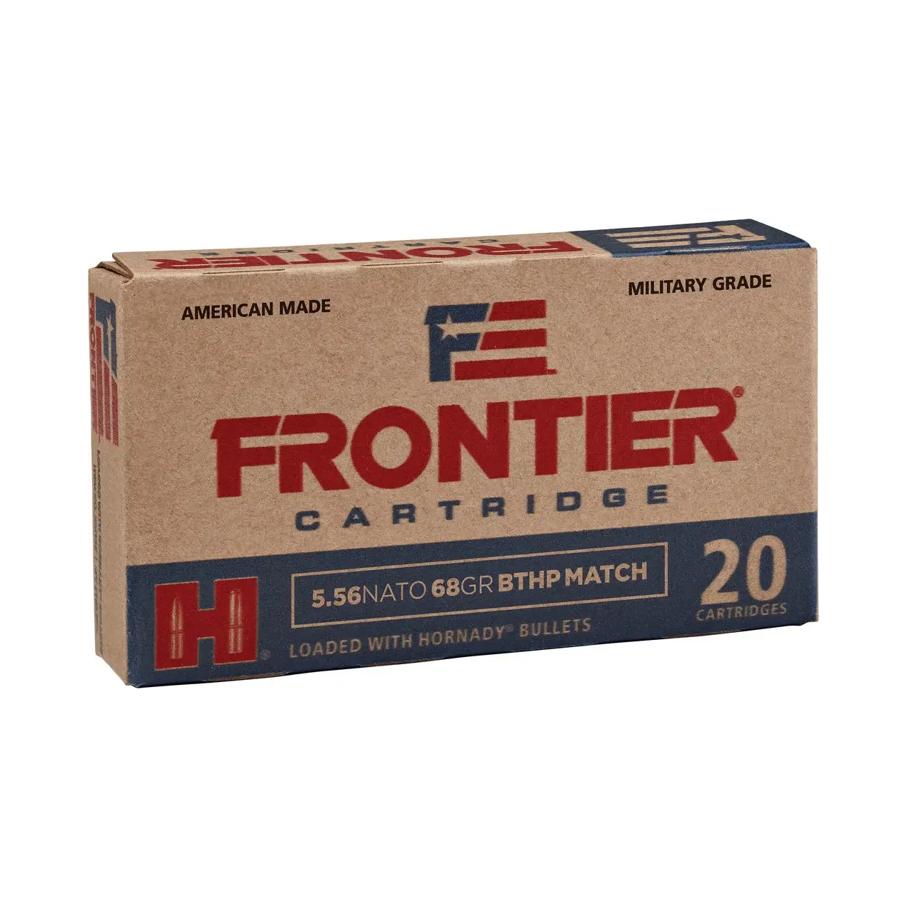 HORNADY FRONTIER 5.56 NATO 68 GRAIN BTHP MATCH