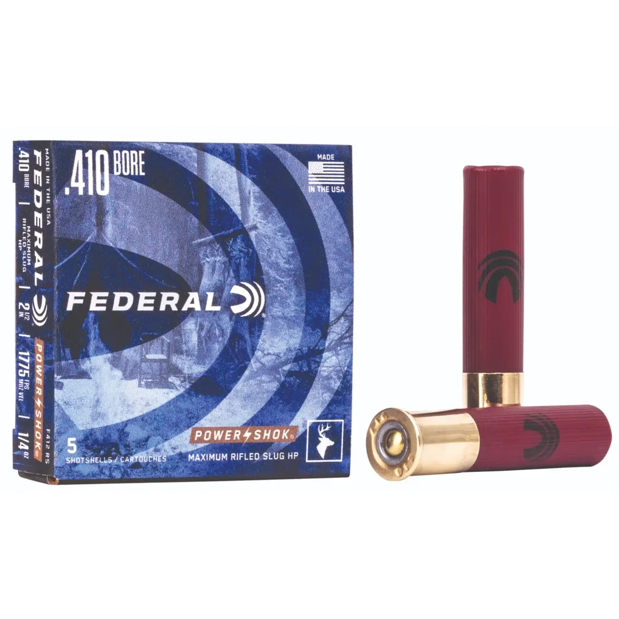 FEDERAL POWER-SHOK RIFLED SLUG 410 BORE 2.5" .25 SLUG