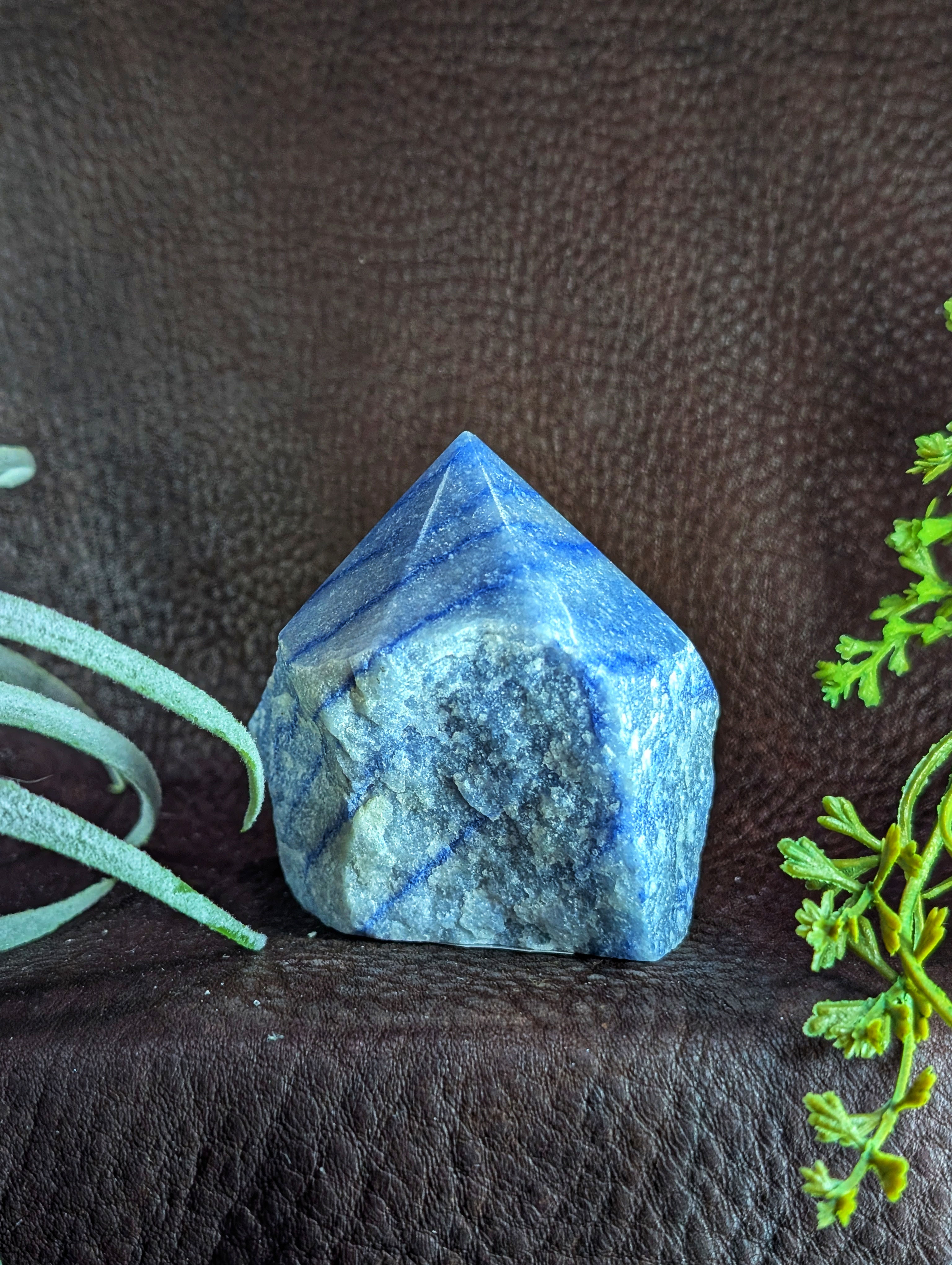 Blue Quartz Semi Polished Tower