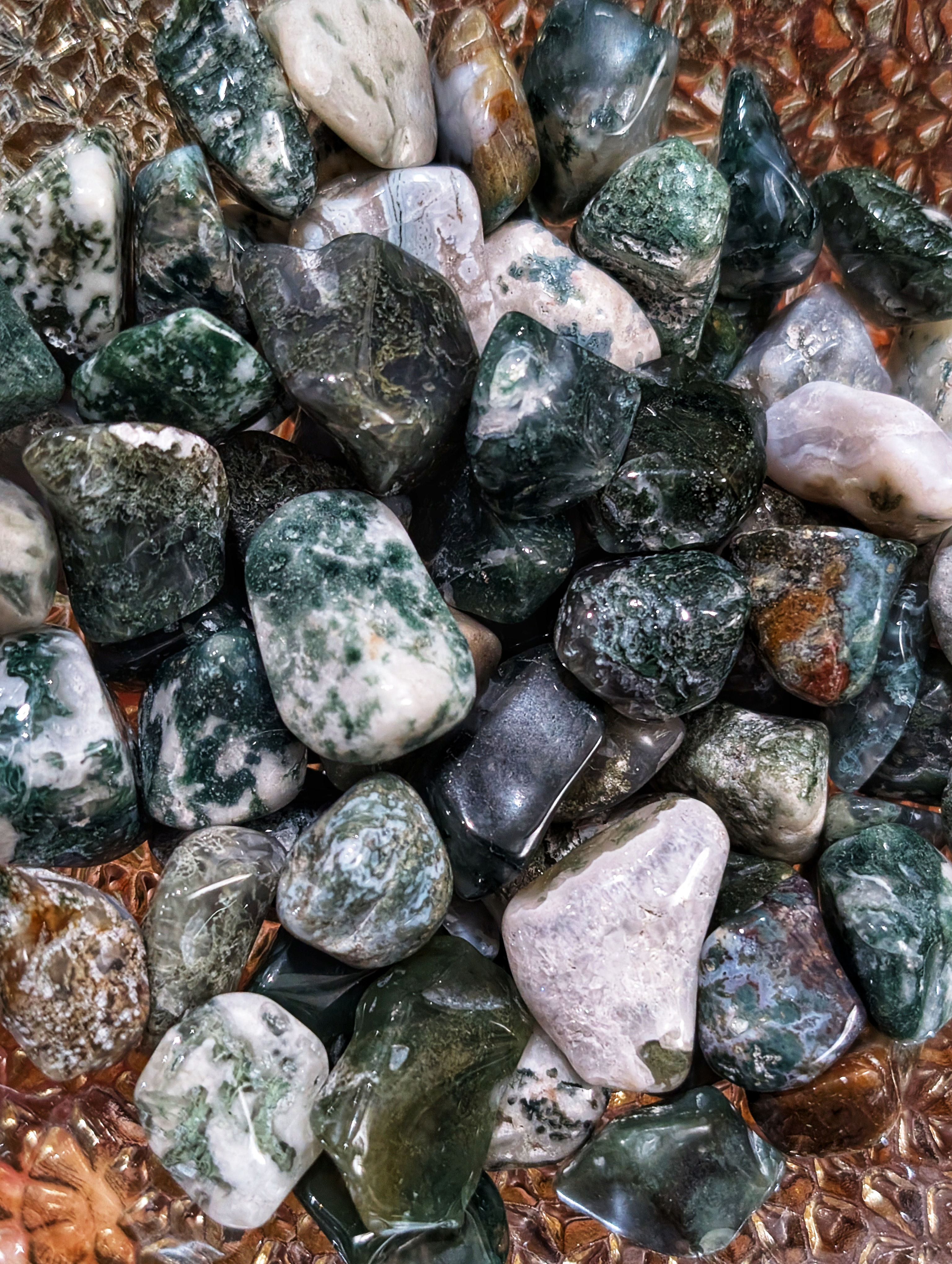 Moss Agate Tumbled