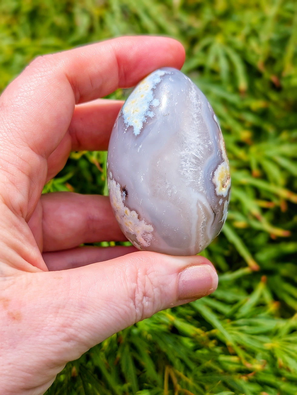 Thumbnail: Flower Agate Egg w Inclusion