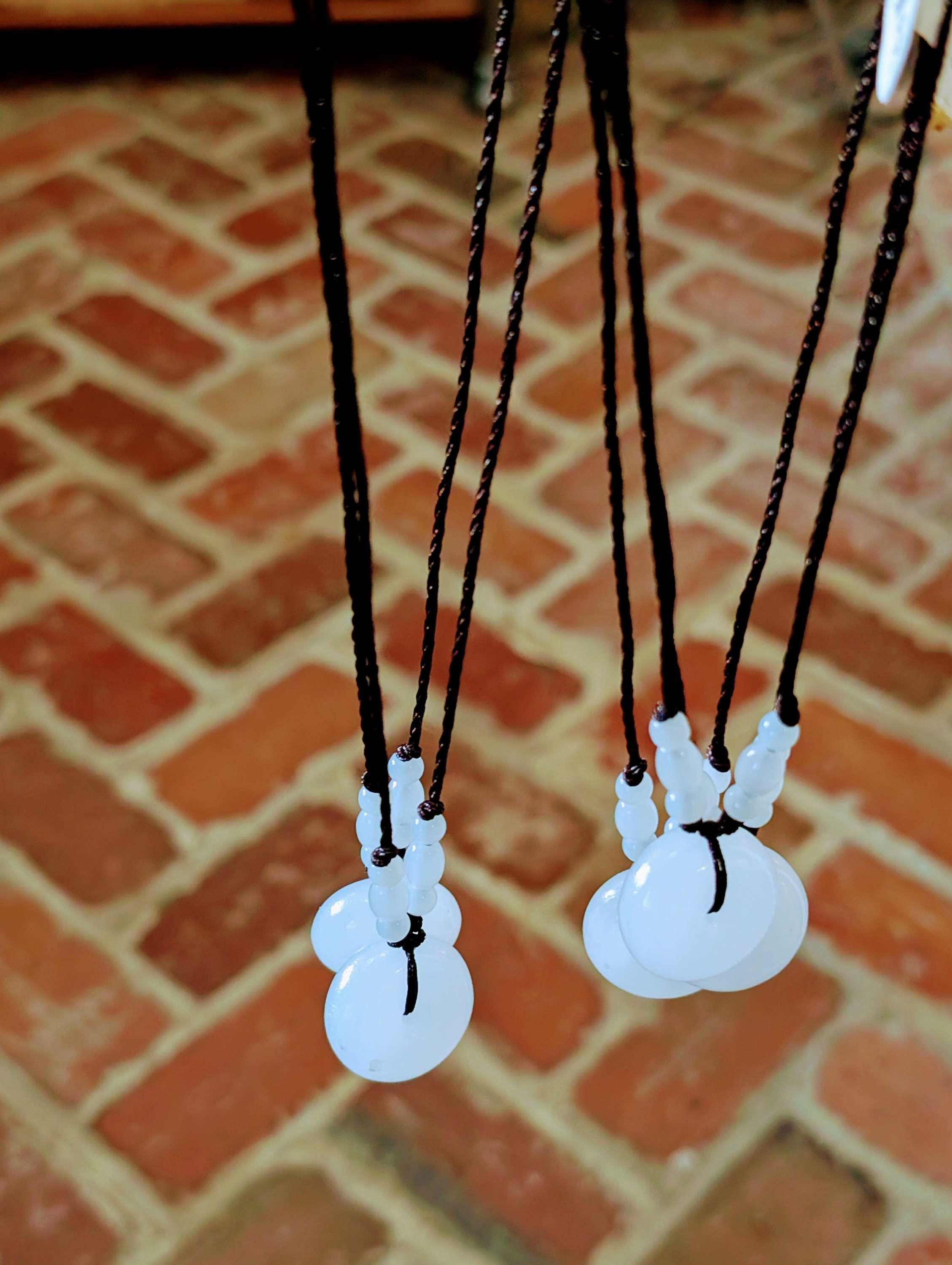 White Chinese Jade Donut Necks 