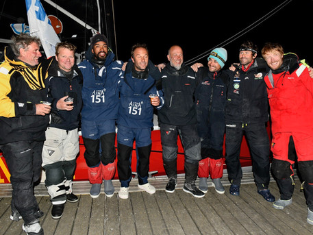 TEAM AÏNA ENFANCE ET AVENIR, EARENDIL ET MADE IN MIDI, PODIUM DU DÉFI ATLANTIQUE EN CLASS40.