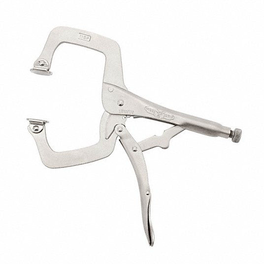 Thumbnail: IRWIN VISE-GRIP Locking C-Clamp: Swivel, 3 1/2 in Max Jaw Opening, 2 5/8 in Thro