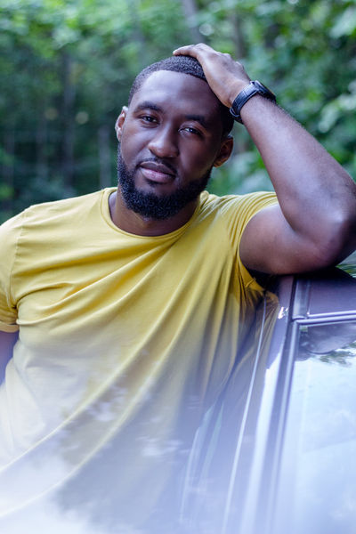 Black man looking at camera