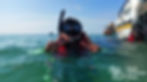 Little boy's first snorkeling experience at Gam Ghi island with a big smile and Tomas & Van Anh - Kimi Vietnam Tour