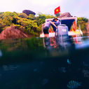 private speedboat snorkeling trip at buom reef, south phu quoc, clear turquoise water and tropical scenery