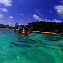 Family snorkeling in Phu Quoc with Kimi Vietnam Tour, exploring coral reefs and marine life.