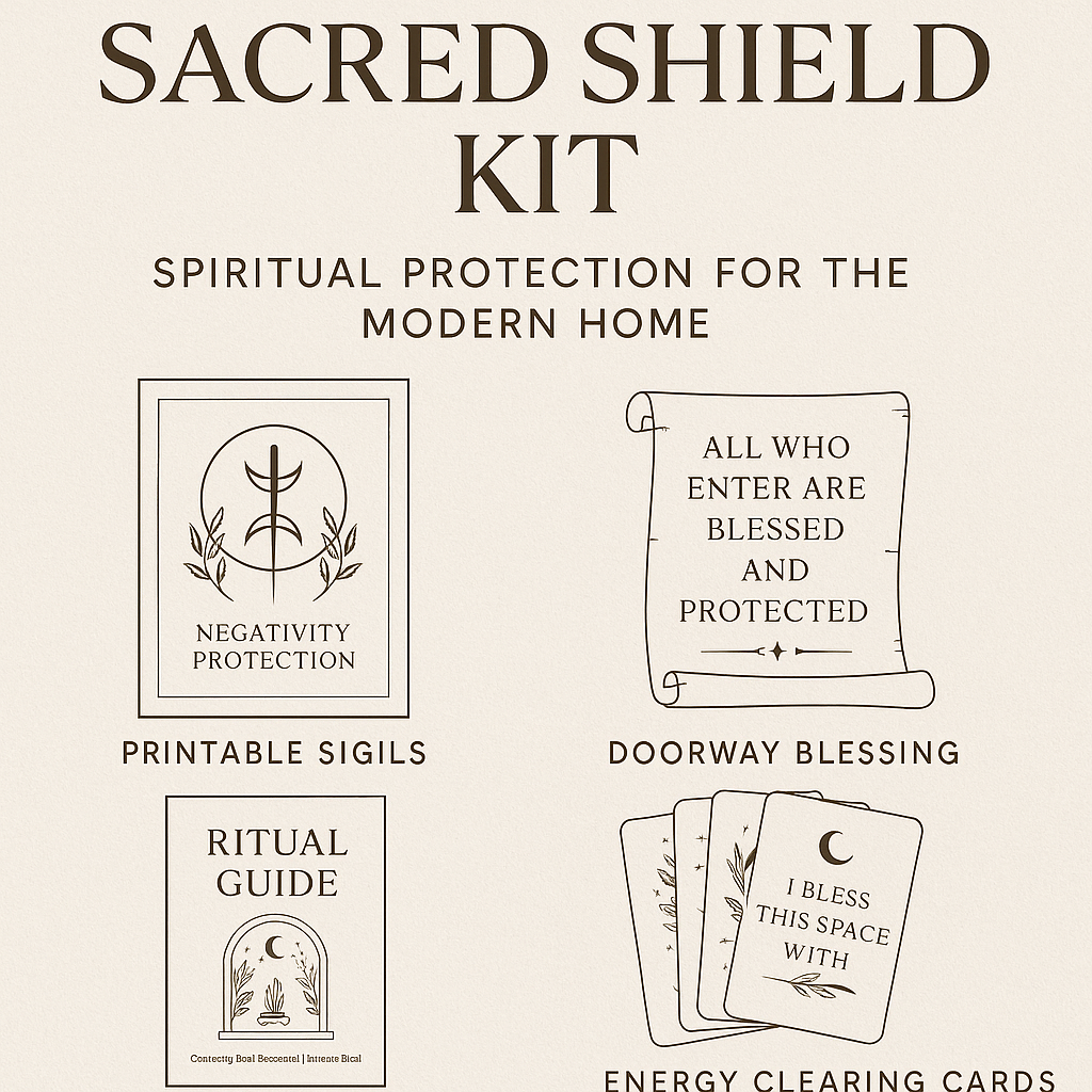 Sacred Shield Kit Spiritual Protection Bundle Printable Sigils Door Blessing Rit