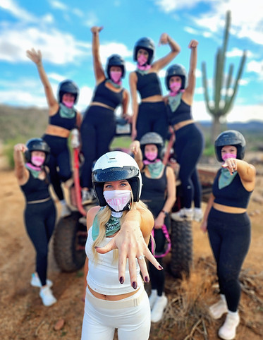 Scottsdale Bachelorette party group out on a desert atv tour