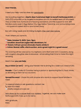 October 11, 2025- Come join us for a Beef & Beer Fundraiser