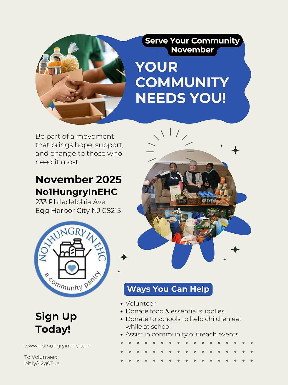 Ways to help us at No1hungryinEHC