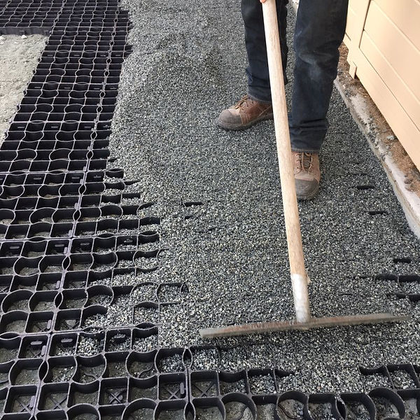Ecoraster installation progress