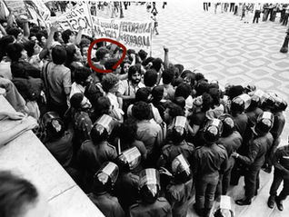 Edgard Leite, numa manifestação pela Anistia, 1978 ou 1979