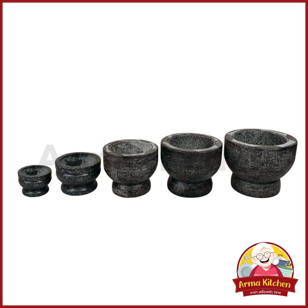 ครกหิน ครกตำน้ำพริก เฉพาะครก มี 5 ขนาด