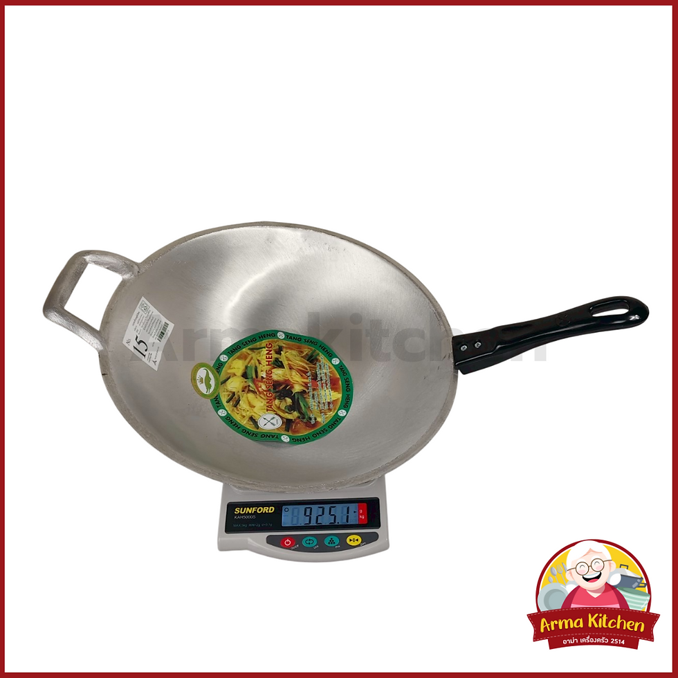 ภาพขนาดย่อ: กระทะอลูมิเนียม กระทะด้ามดำ No.15 ตราศรคู่