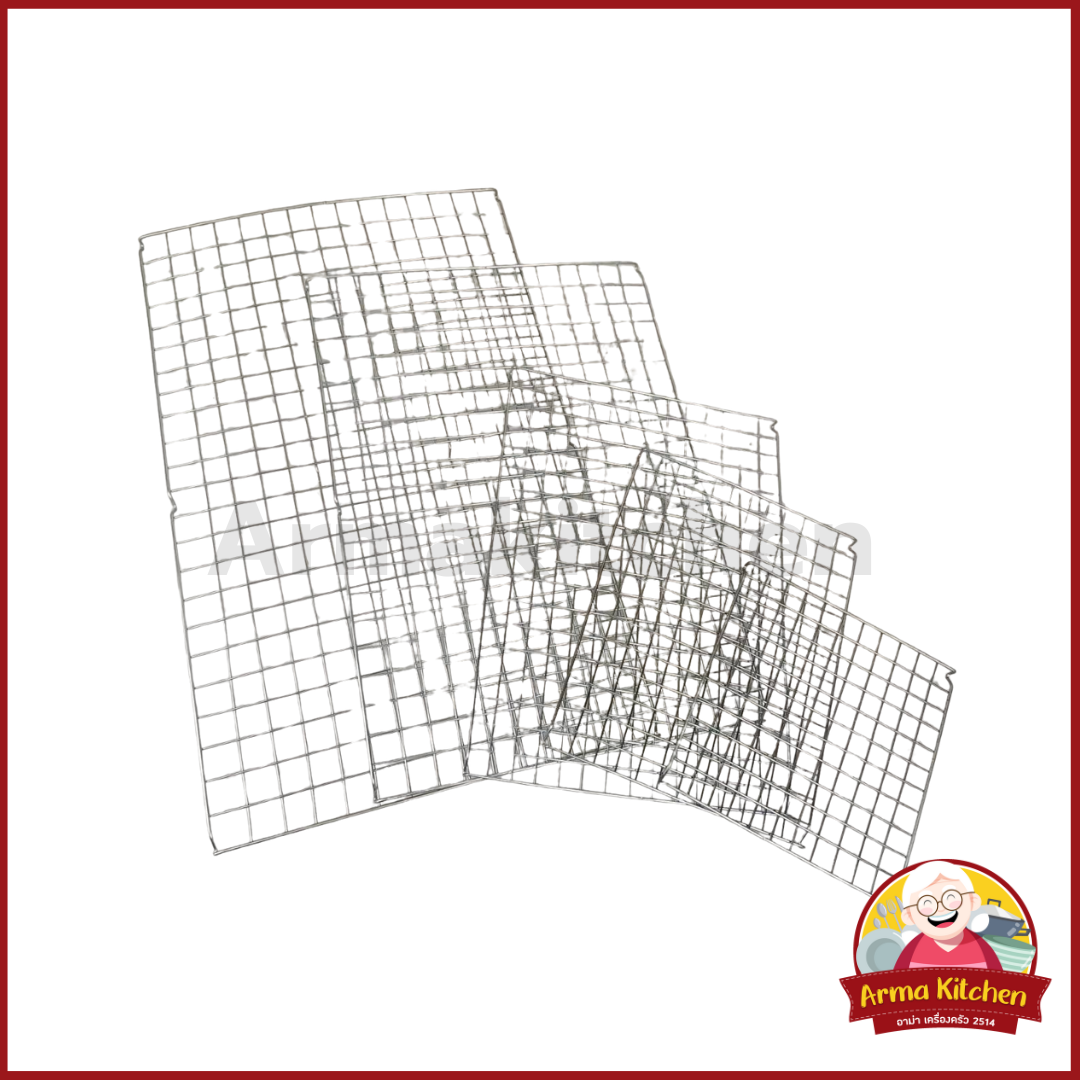 ตะแกรงรองน้ำมัน ตะแกรงเหล็กชุบ ตะแกรงย่างมีขา