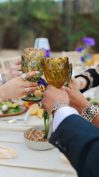 Santa Fe wedding vendors toast to a successful styled shoot together.