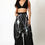 Thumbnail: Loose Pearl Chain Printed Wide Leg Pants