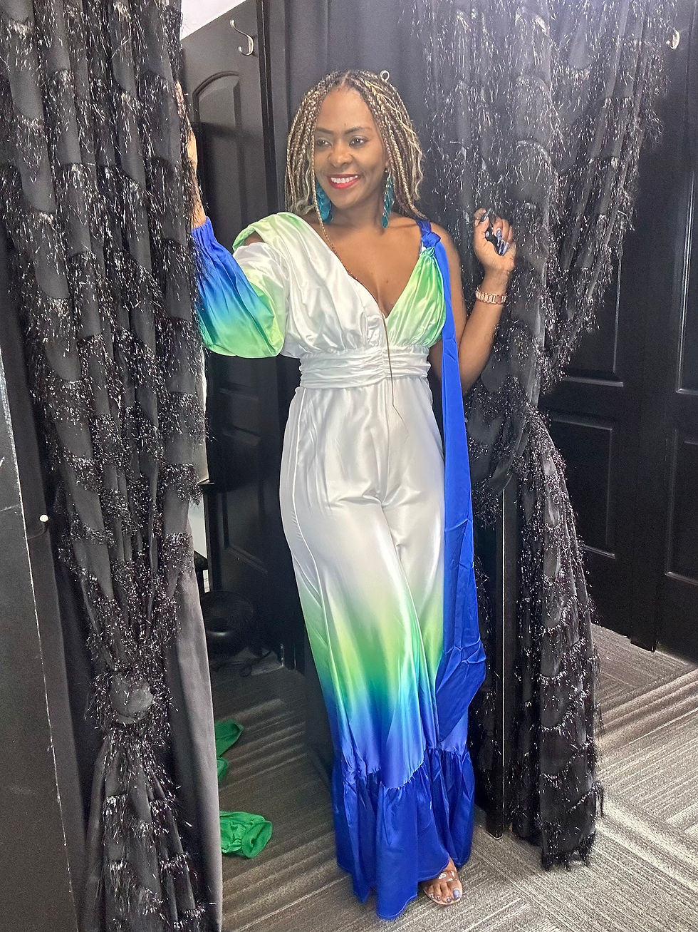 Thumbnail: Ocean Satin Ombré Jumpsuit
