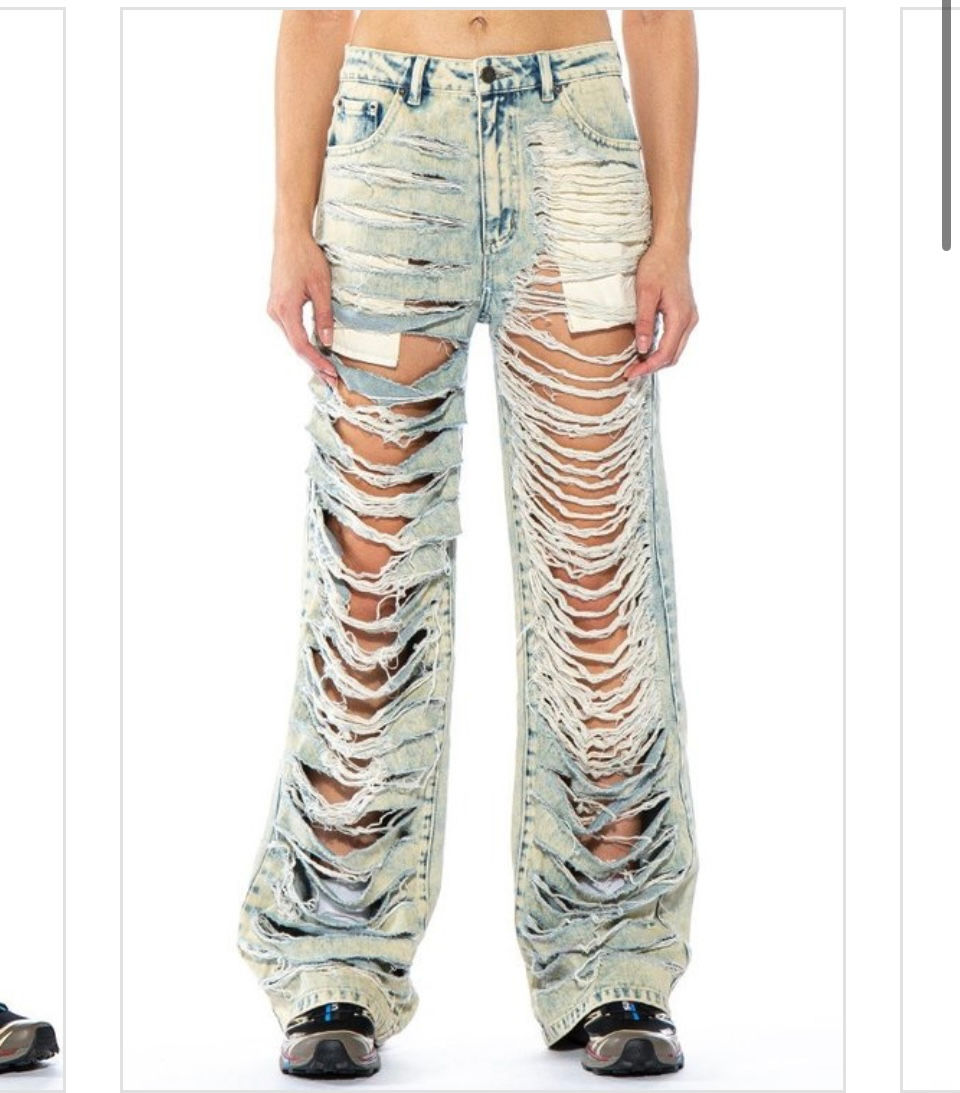 Thumbnail: Distressed Jeans with Tie Detail