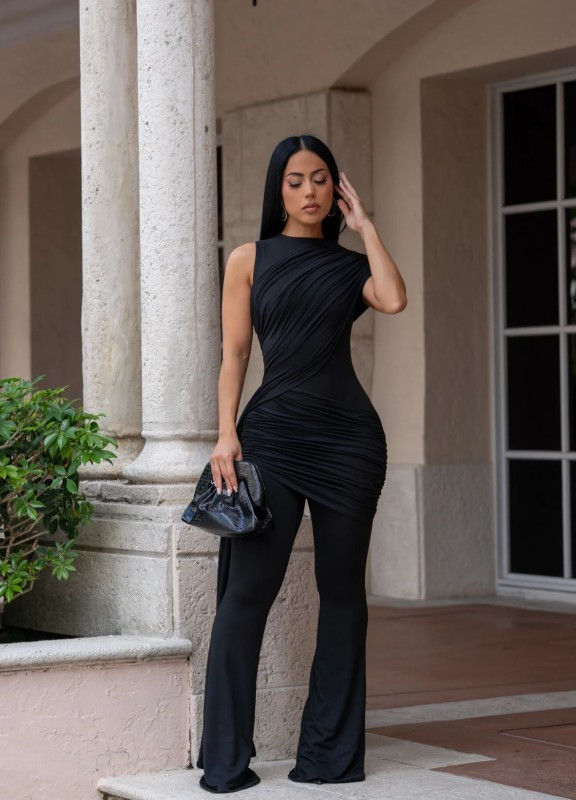 Ruched Draped Jumpsuit