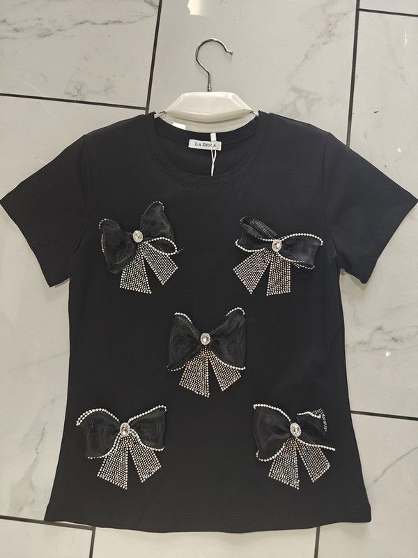 Rhinestone Bow Tee