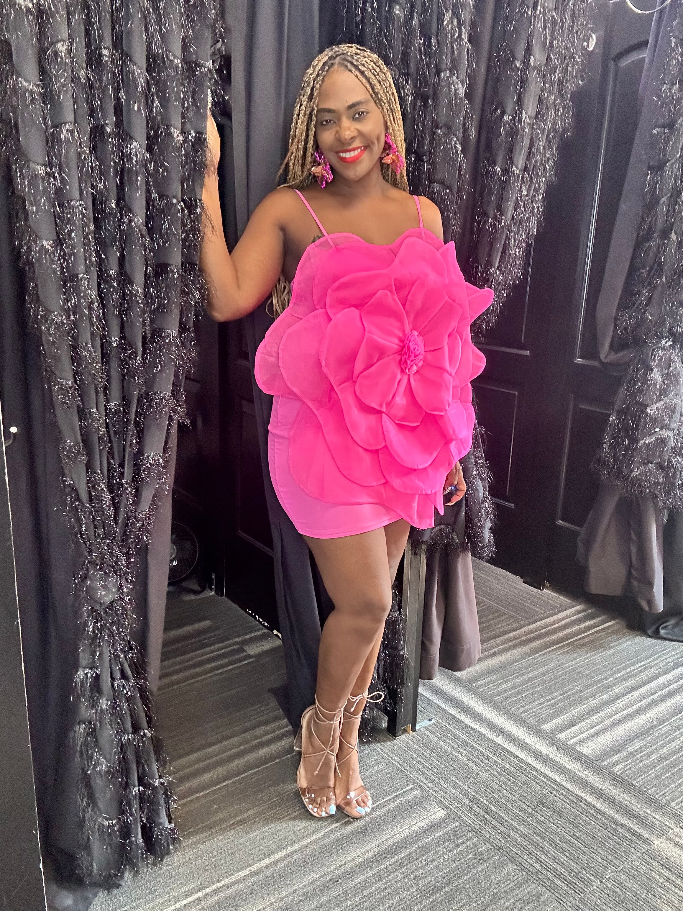 3D Flower Mini Dress