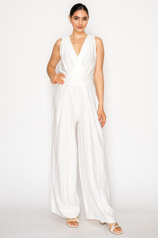 Linen White Jumpsuit
