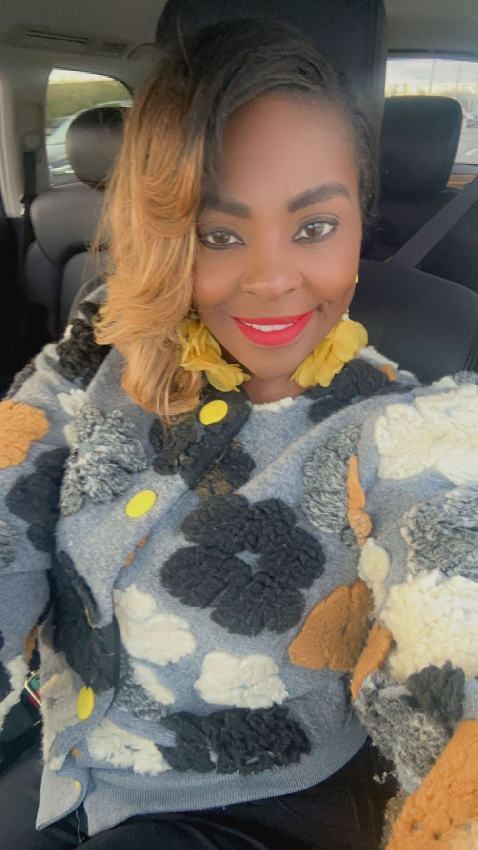 Thumbnail: 3D Flower Sweater Jacket