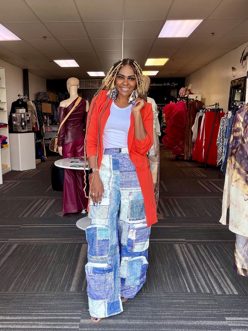 Thumbnail: Denim Print Windbreaker Pants