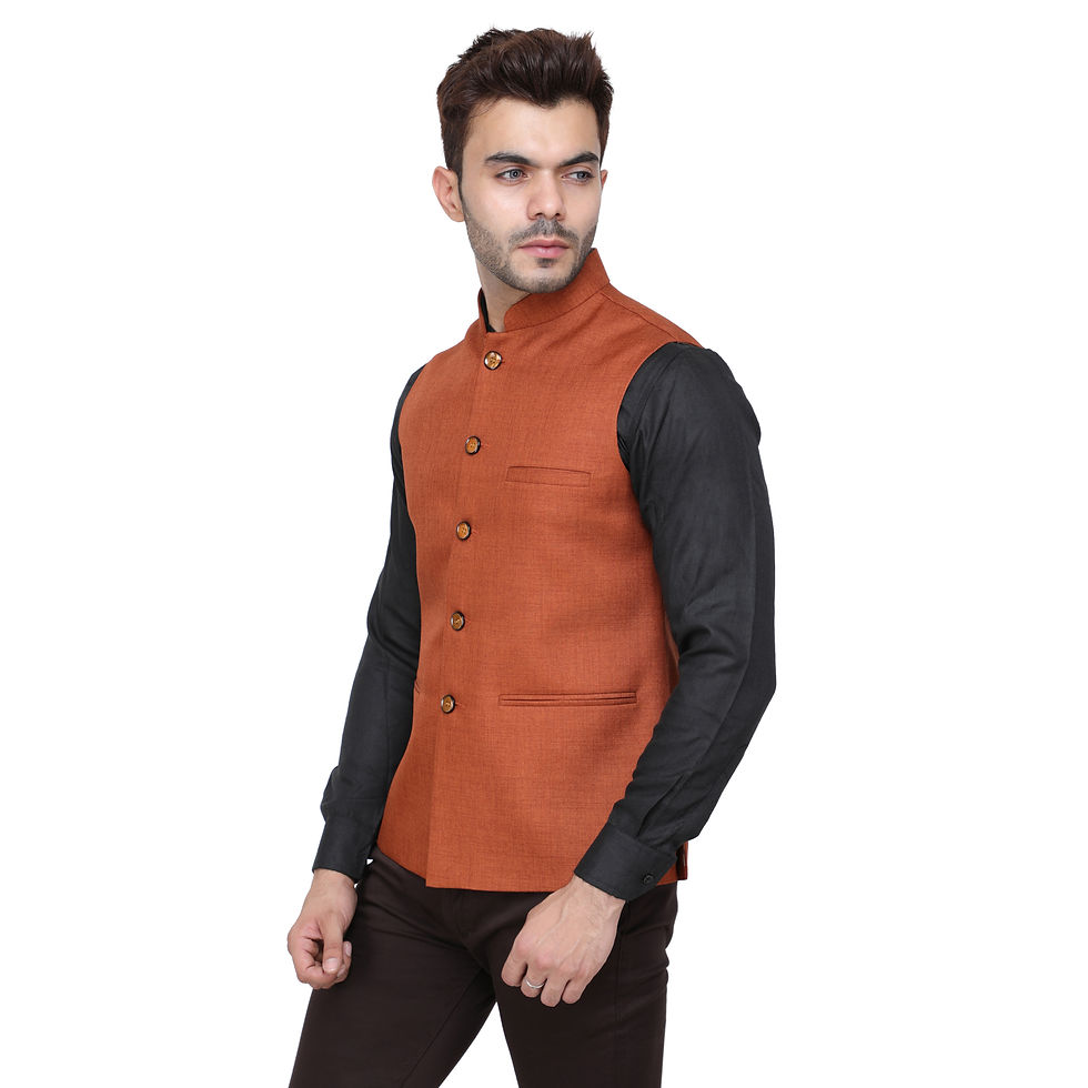 Thumbnail: Orange Men's Nehru Jacket