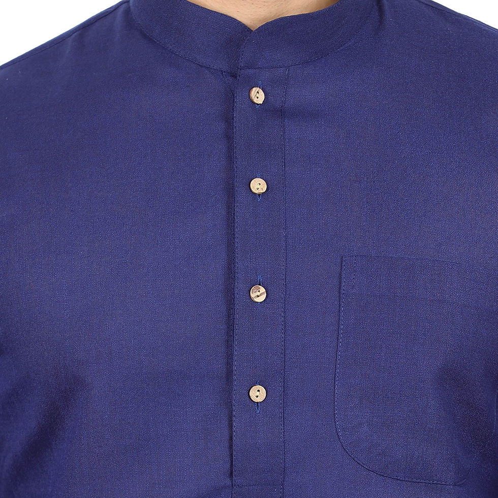 Thumbnail: Badoliya & Sons Navy Blue Solid Kurta with Pyjama