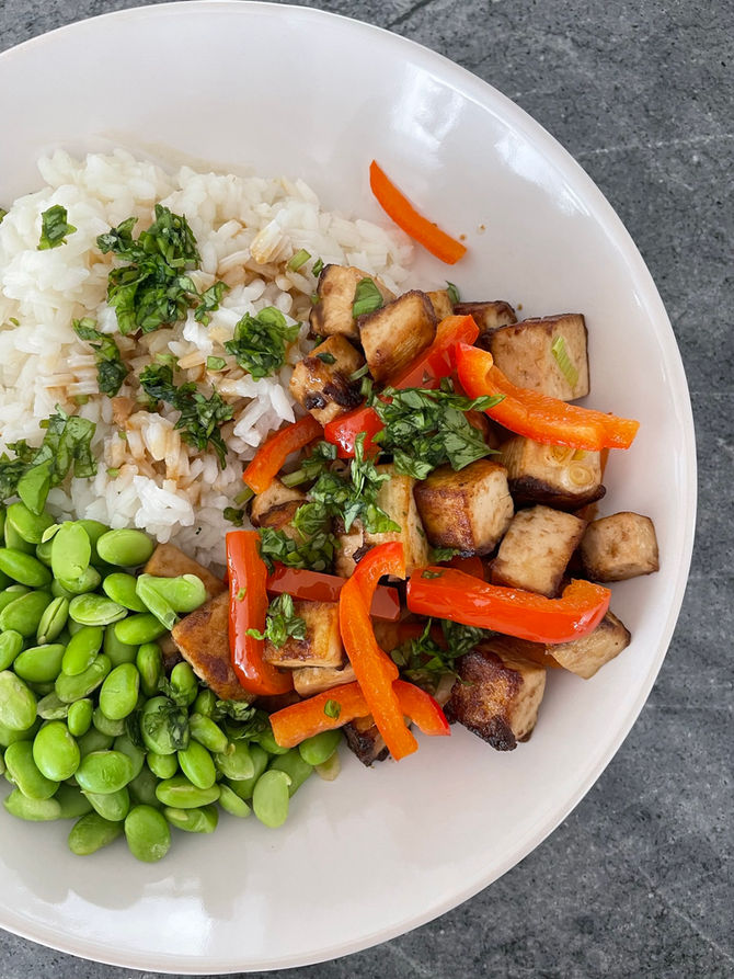 Tofu in süß-saurer Marinade