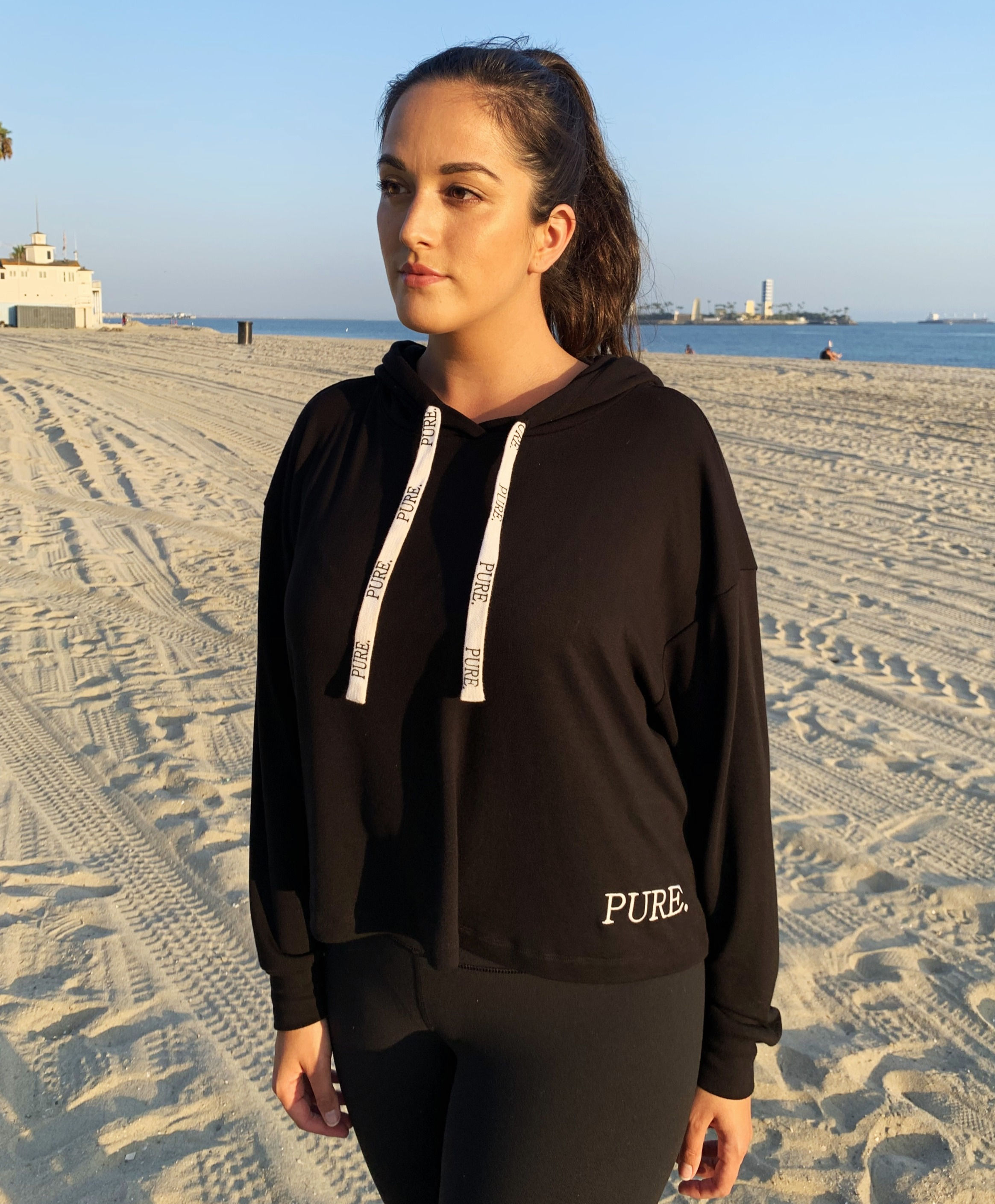 Ladies PURE. Crop Hoodie