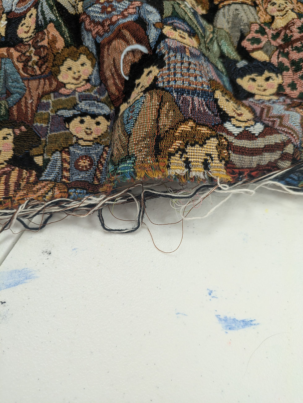 Thumbnail: Facets by Mirrors Fabric Remnant 1.5 Yard 1990s 