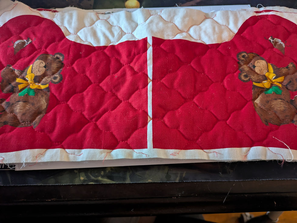 Thumbnail: Vintage cut & sew bear Christmas stockings