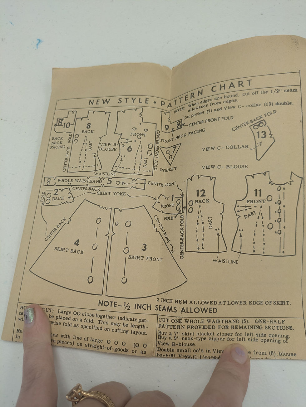 Thumbnail: Mail Order Sewing Pattern #2336 1960s Top And Skirt Size 16