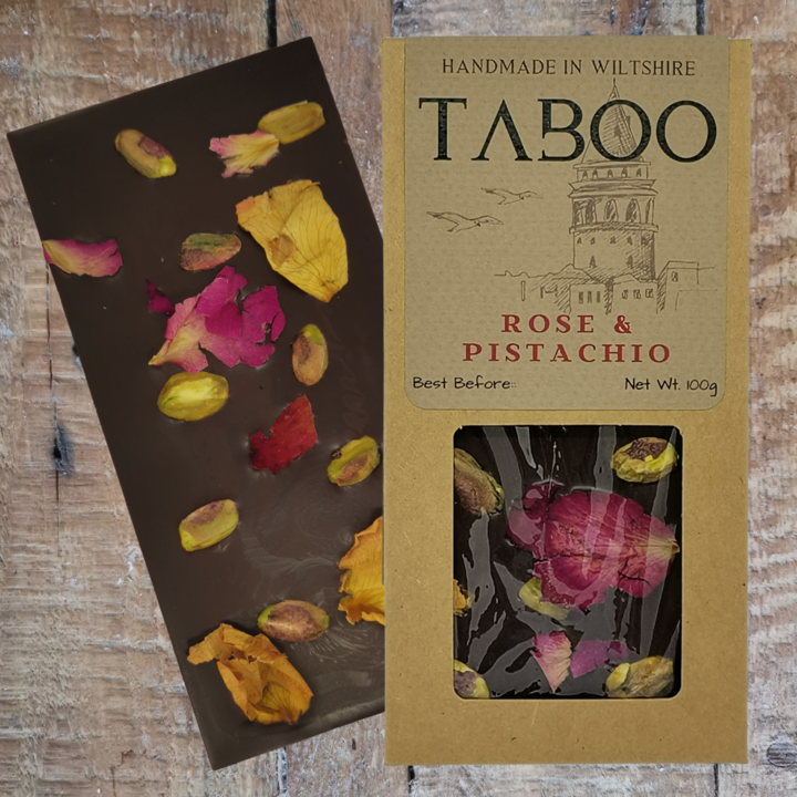 Taboo Rose & Pistachio Dark Chocolate 100G